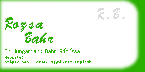 rozsa bahr business card